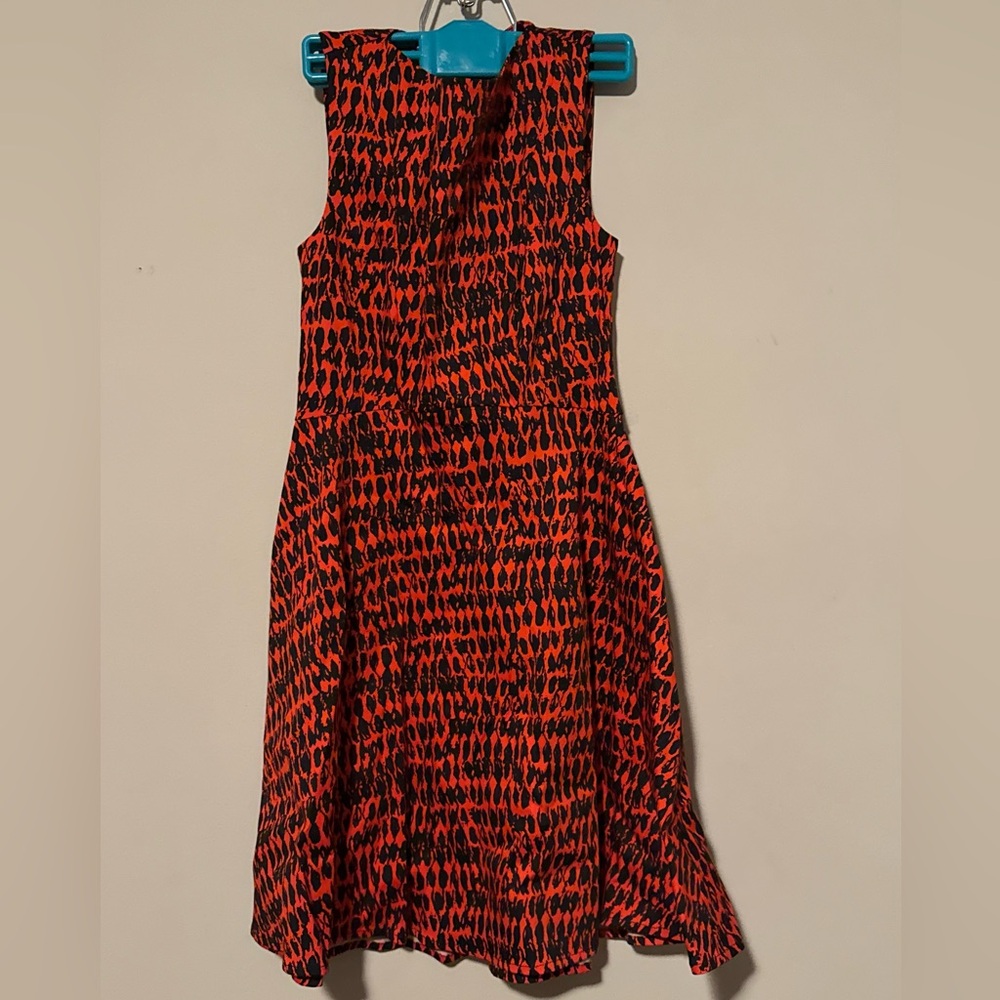 NWT French Connection Red Print Midi Dress Size 2
